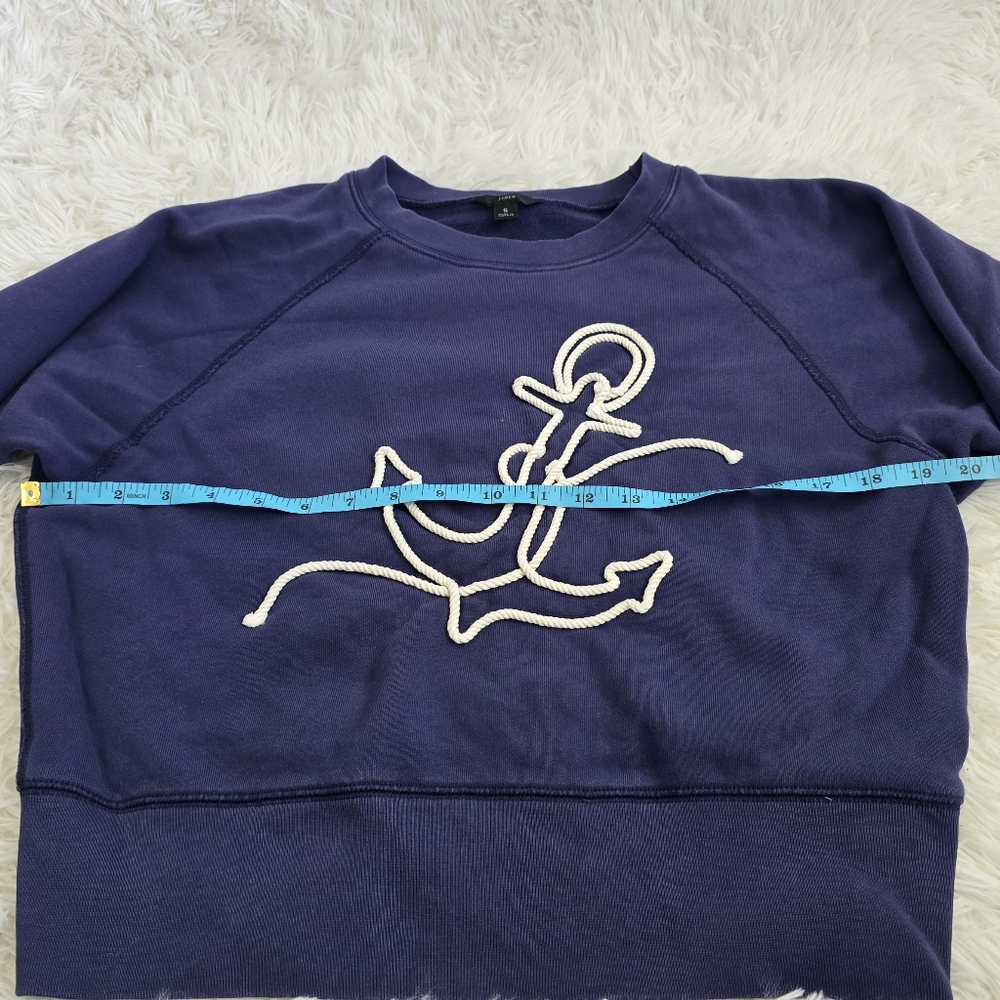 J. Crew Cropped Rope‎ Anchor Sweatshirt Women's Small - Picture 7 of 11